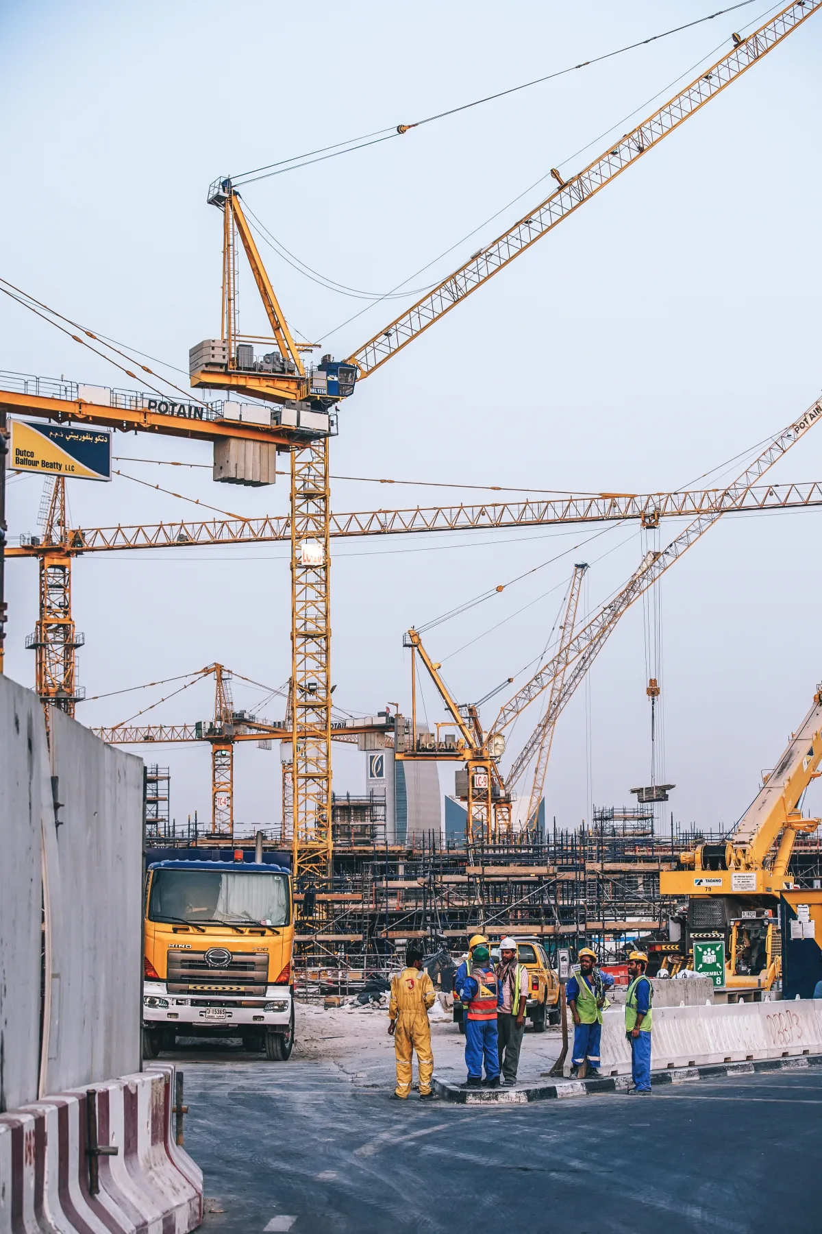 Construction site with cranes