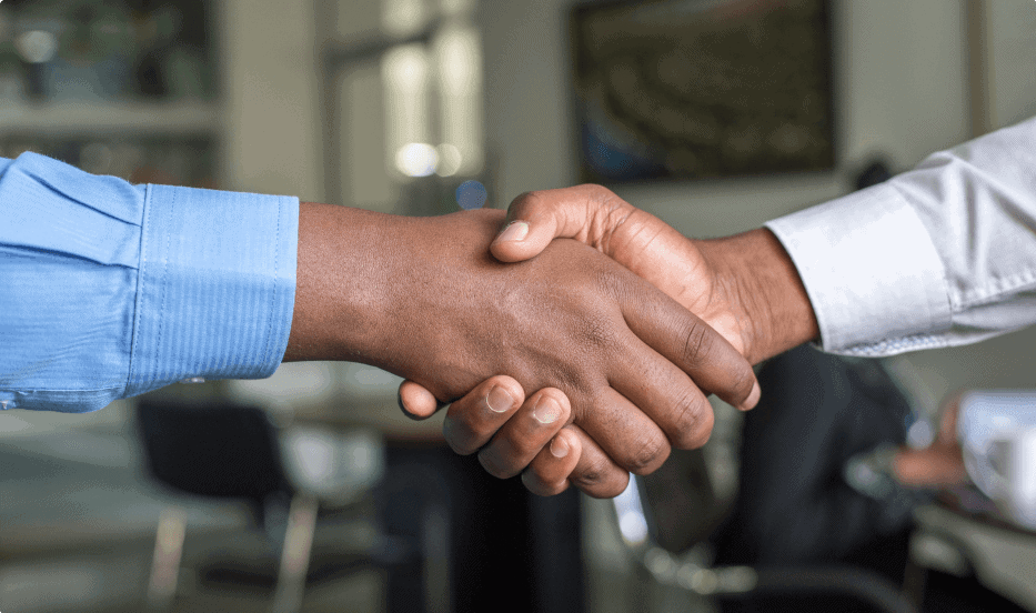 Business handshake representing partnership